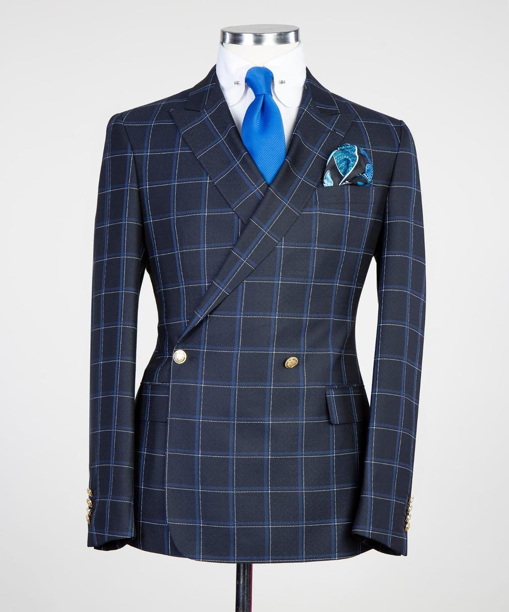2 piece Super Double Breasted Check Suit