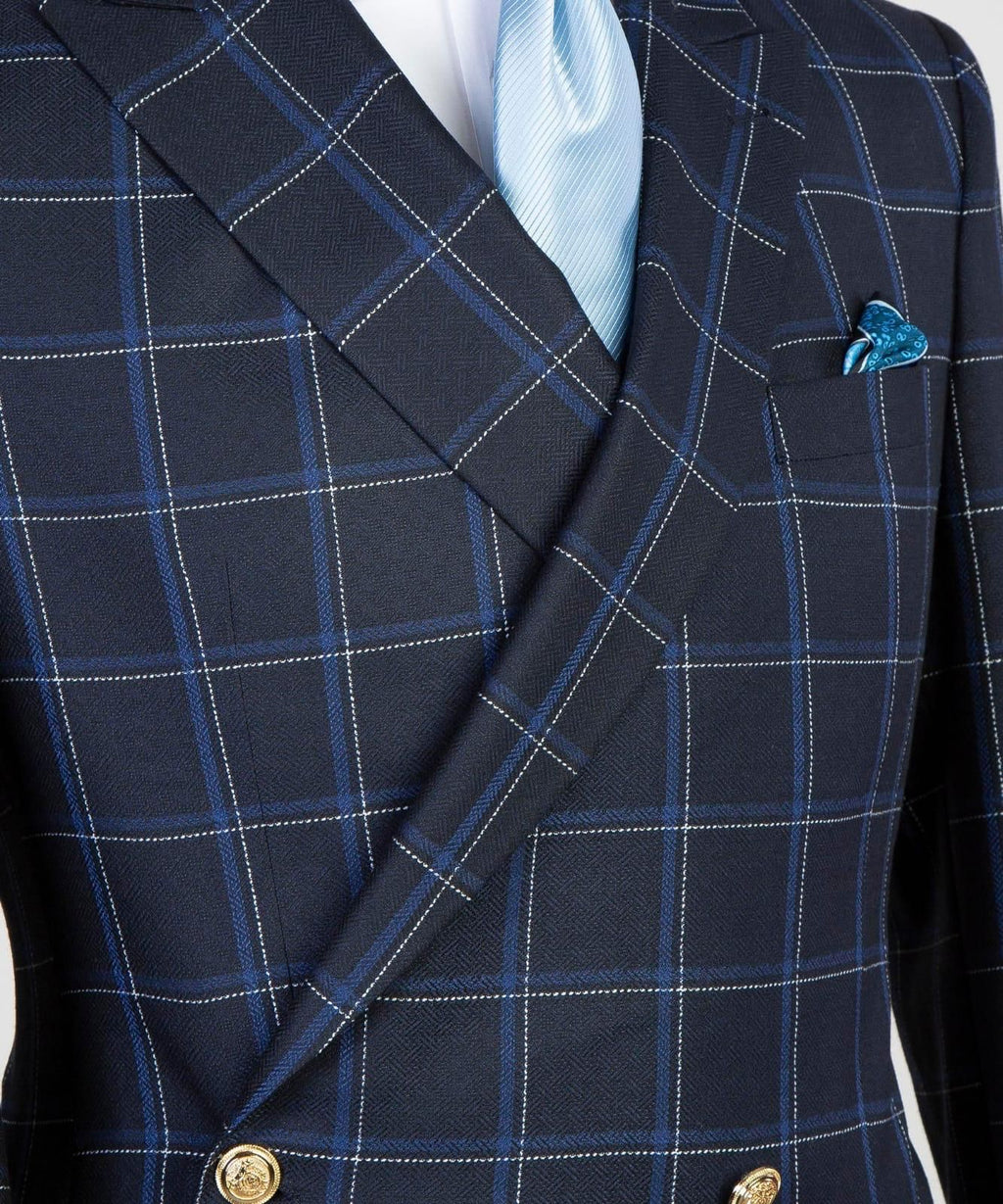 2 piece Super Double Breasted Check Suit