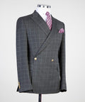 2 piece Super Double Breasted Check Suit