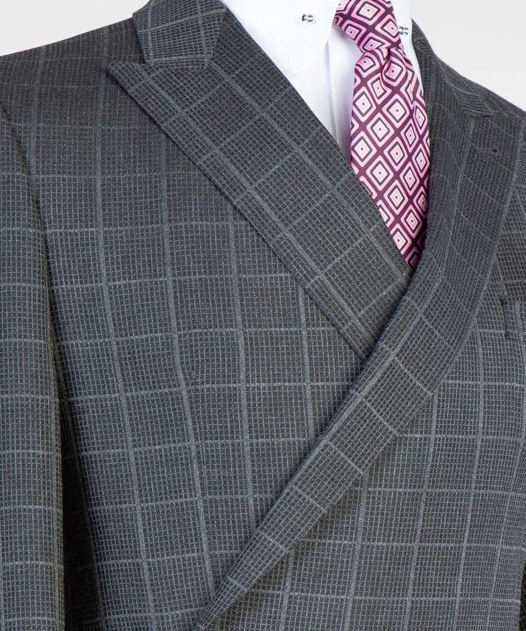 2 piece Super Double Breasted Check Suit