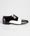 white and black shoes