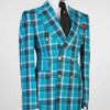 Light Blue Checked Double Breast Suit